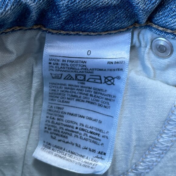 Old Navy Sz 0 Blue Denim Raw Edge Skirt - Picture 6 of 6